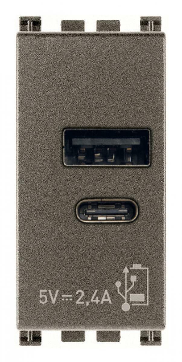 VIMAR VIMAR ARKè PRESA USB A C 5V 2 4A 1 MODULO COLORE METAL 19292 AC M