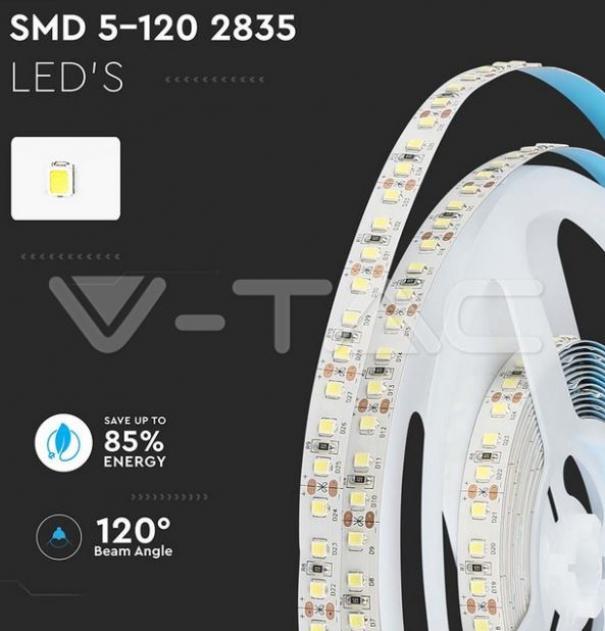 V TAC Striscia Led V Tac 21324 VT 2835 Chip Samsung 12V 4000K IP20 5 Metri