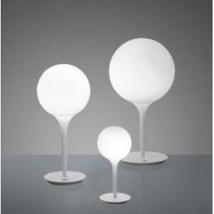 Castore lampada da tavolo attacco piccolo e14 in zama, vetro soffiato, policarbonato colore bianco  1044110a