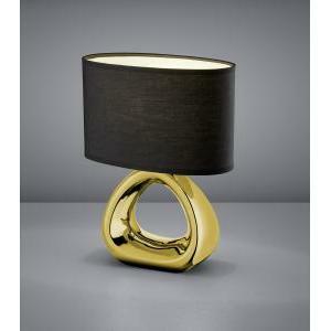 Gizeh lampada tavolo base ceramica oro c/foro paral.nero interno bianco h. 34,5cm l. 24cm r50841079