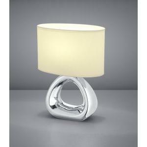 Gizeh lampada tavolo base ceramica argento c/foro paral.bianco interno bianco h. 34,5cm l. 24cm r50841089