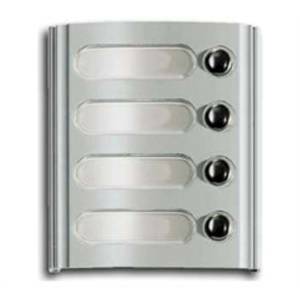 Modulo per targa in alluminio verniciato grigio luce con 4 pulsanti 8004