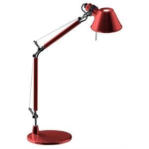 Lampada da tavolo bracci mobili tolomeo micro rosso a011810