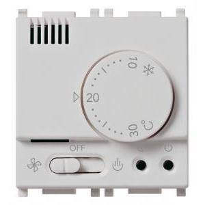 Plana silver termostato elettronico on/off temperatura ambiente  230v 2 moduli 14440.sl