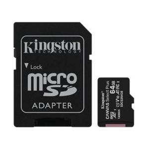 Scheda micro sd kingston canvas select plus 64gb con adattatore sd- sdcs264gb