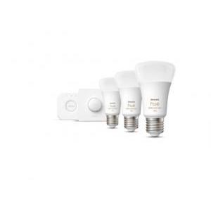 Starter kit hue white and color ambiance 3 lampadine 9w a60 e27 + bridge + smart button 929002468803 29133100