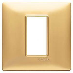 Plana placca 1 modulo in tecnopolimero colore oro opaco 14641.25
