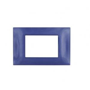 Placca tecnopolimero gem compatibile vimar plana 14653.50 3 moduli blu navy - 6003-10