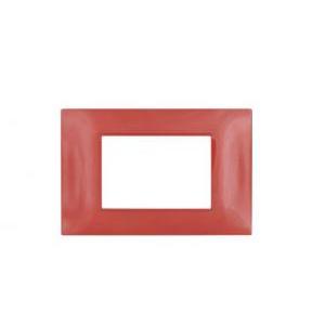 Placca tecnopolimero gem compatibile vimar plana 14653.51 3 moduli rosso corallo - 6003-15