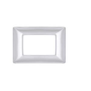 Placca tecnopolimero joy compatibile bticino matix am4803gcr 3 moduli argento cromato - m8003-04 joy-p5003-cr