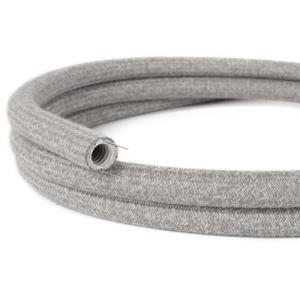 Canalina passacavi al metraggio creative-cables modellabile rivestita in tessuto grigio - ng20rn02
