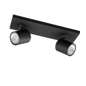 Faretto 2 luci  runner in metallo attacco gu10 ip20 nero - 43531500