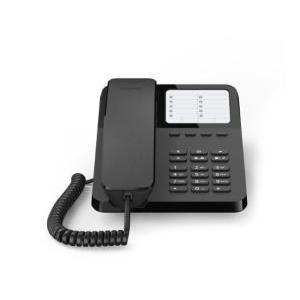 Telefono a filo gigaset da tavolo con 4 tasti di chiamata rapida nero - desk400black