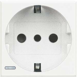 Vimar Serie Piatto - Presa Elettrica 2 Poli + Terra 16A, Colore P30 Silver, Modello 14209.SL