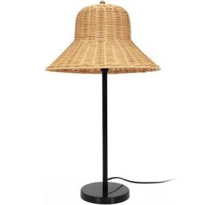 Lampada da tavolo  con cappello in rattan - 41-1l-005