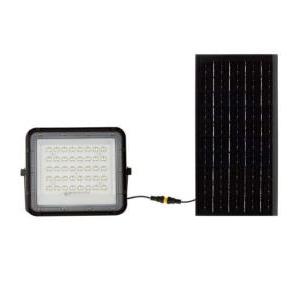 Kit pannello solare con proiettore  800 lumen 4000k 3metri di cavo batteria sostituibile vt-80w  - 7824