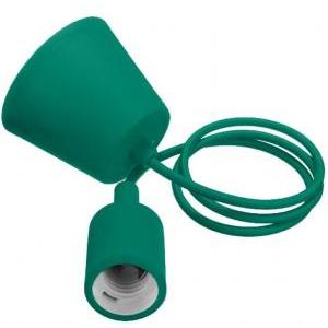 Lampada a sospensione silicone attacco e27 colore verde 3486