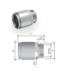 Raccordo rapido tubo-scatola  d 16mm m16x1,5 -  6111-a16n