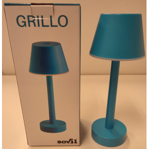 Lampada da tavolo led ricaricabile  grillo 3w 3000k azzurro - 97901/07