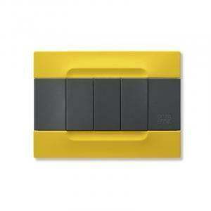 Kadra placca tecnopolimero 3 moduli giallo lisbona serie antracite 10803.34