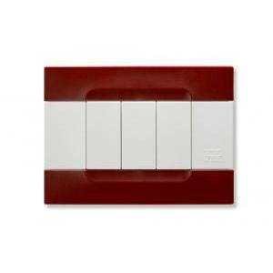 Kadra placca in tecnopolimero rosso pechino serie bianca 3 moduli 10803.b.11