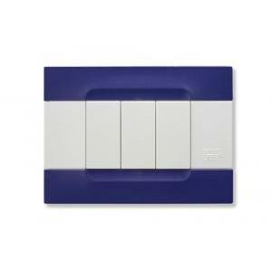 Kadra placca tecnopolimero colore blu sidney 3 moduli serie bianca 10803.b.15