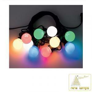 Cordoniera 10 lampade multicolor 24v prolungabile ip44 uso esterno/interno 55-950