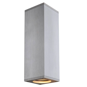 Lampada da parete slv theo up/down 2xgu10 50w alluminio spazzolato - 1000329
