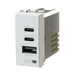 Presa usb-cca  compatibile vimar plana 20w bianco - 4busb20wcca.v14