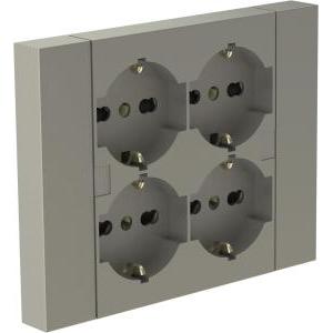 Presa 503 da incasso  4 schuko titanio - 22135