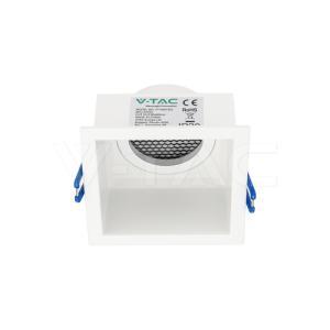 Portalampada  da incasso gu10 quadrato in alluminio bianco antiriflesso - 23763