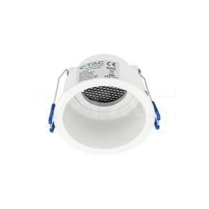 Portalampada  da incasso  gu10 rotondo in alluminio bianco antiriflesso- 23761