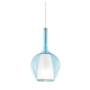 Lampadario  a sospensione kalique con attacco e27 azzurro- 360041