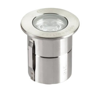 Faretto nobile da incasso tondo da pavimento 2w inox ip67 luce calda 3000k - gl019rss30s