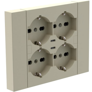 Multipresa incasso colore sabbia  4 schuko 2 usb c  - 22127