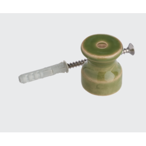 Isolatore porcellana verde lucido  ø20 mm  - sx01200.v