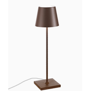 Lampada da tavolo led  poldina corten 230v luce calda regolabile -  ld0345r3