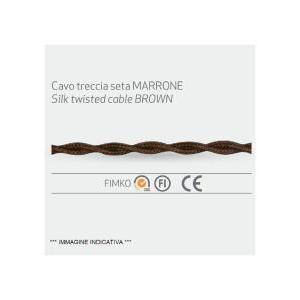 Cavo trecciato 3x1 seta marrone 10m  - 34308