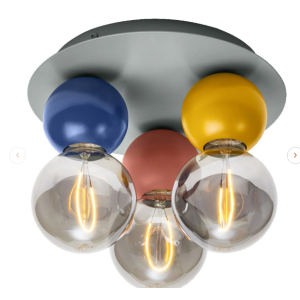 Plafoniera led colorata 3xe27 diametro 25 cm  lum838949 lampada decorativa