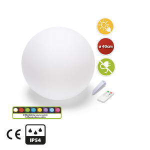 Lampada solare led rgb sfera 40cm esterni telecomando sl536