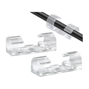 Fermacavi adesivi trasparenti per cavi 9mm  71697 set 5 pezzi