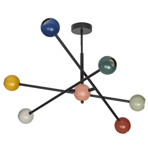 Lampada a soffitto multicolore 6x e27  lum458583 design moderno