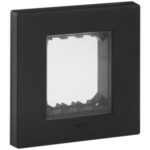Placca calotta ip55 2 moduli linea nero  - 30932.02