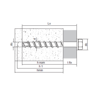 50 vite calcestruzzo testa esagonale 8x80  resistenza fuoco r120 sismica c2  - 72105b0808000
