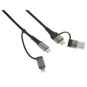 Cavo 4 in 1 pd60w usb a-c /lightning 1.5m. nero.   - 500322