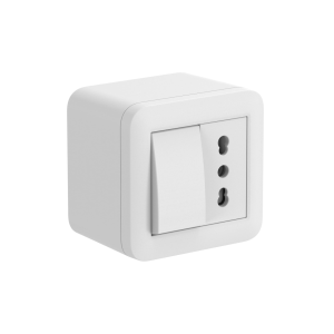 Contenitore da superficie presa bivalente 10a  e deviatore 68x68  fixa - 60477