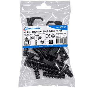 Clip fermatubo a scatto con tassello d20 10 pz  -  80750
