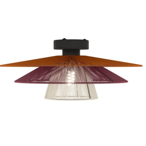 Plafoniera tessuto intrecciato rosso, arancione, bianco 1xe27 max25w  pignona - 902653