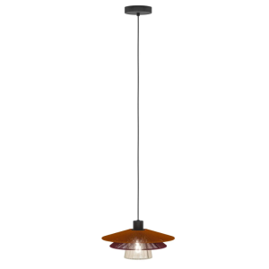 Lampada a sospensione in tessuto rosso, arancione, bianco 1xe27 max25w  pignona - 902656