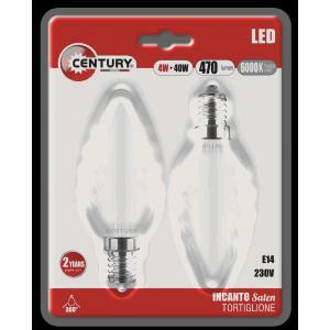 CENTURY CENTURY LAMPADINA LED INCANTO SATEN MINI GLOBO SFERA 4W ATTACCO  PICCOLO E14 LUCE FREDDA INSH1G-041460BL2